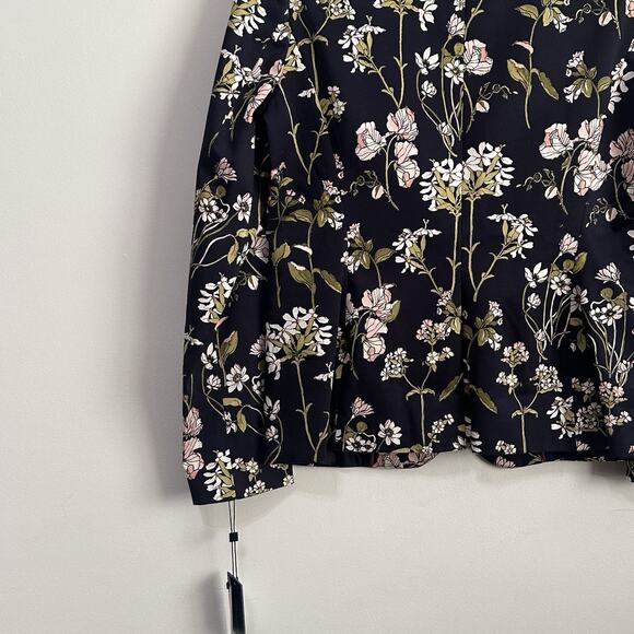 Tommy Hilfiger Blazer Size 10 Navy Floral Print Cotton Stretch Jacket Party NEW - Picture 10 of 11
